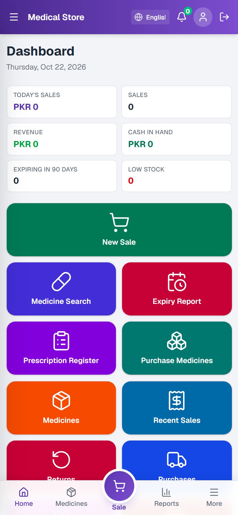 Medical Store POS mobile
