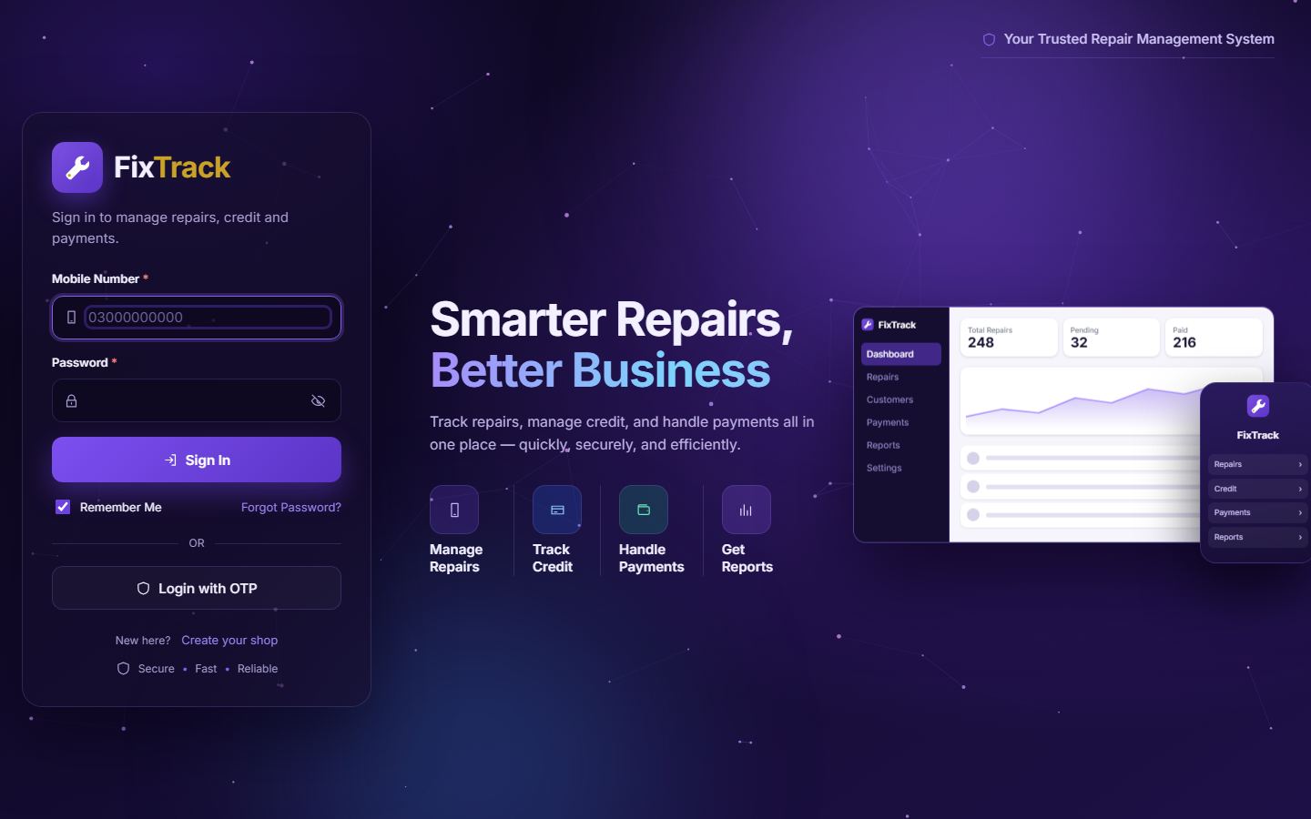 FixTrack desktop