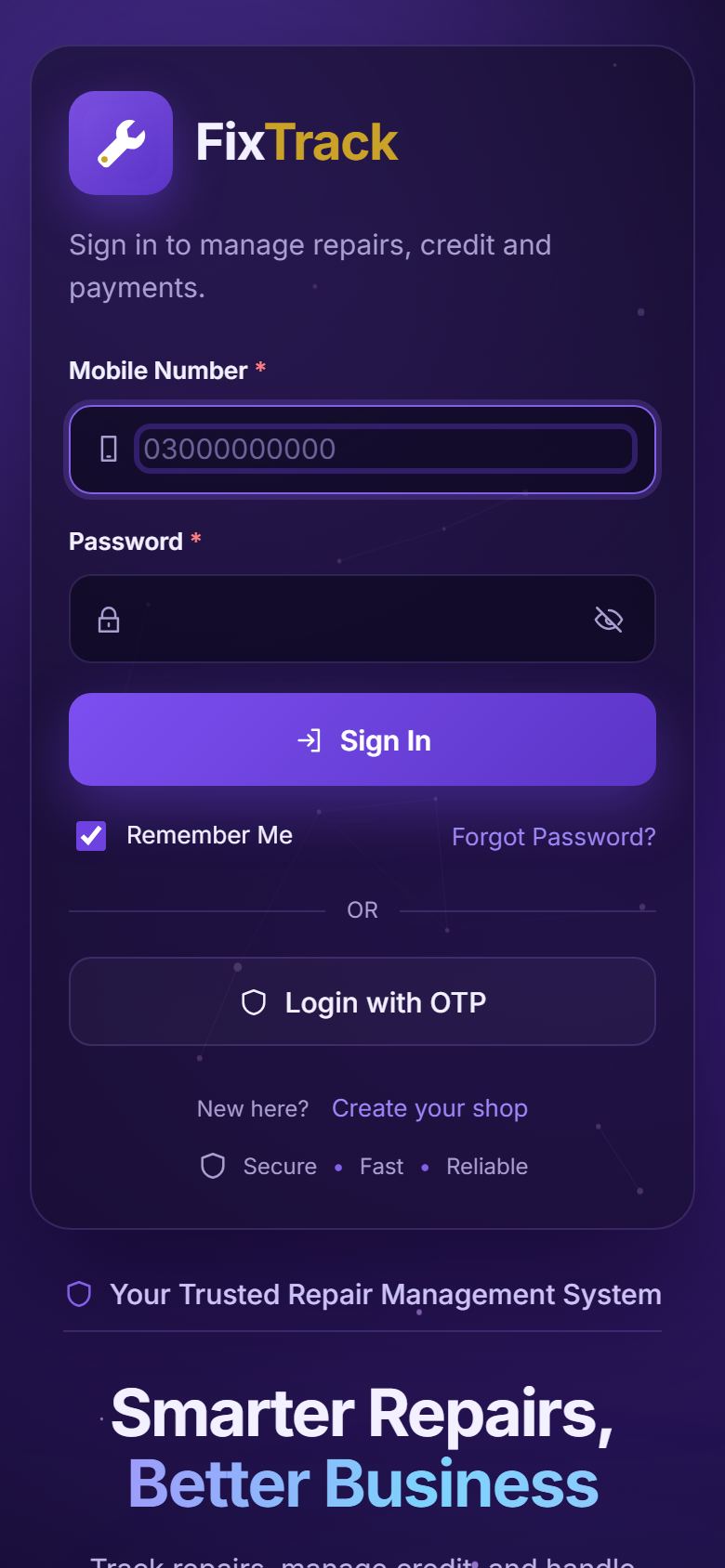 FixTrack mobile